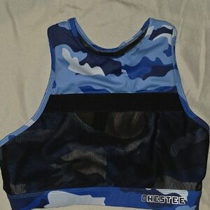 The Chestee Blue Camo Sports Bra